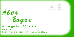 alex bogre business card